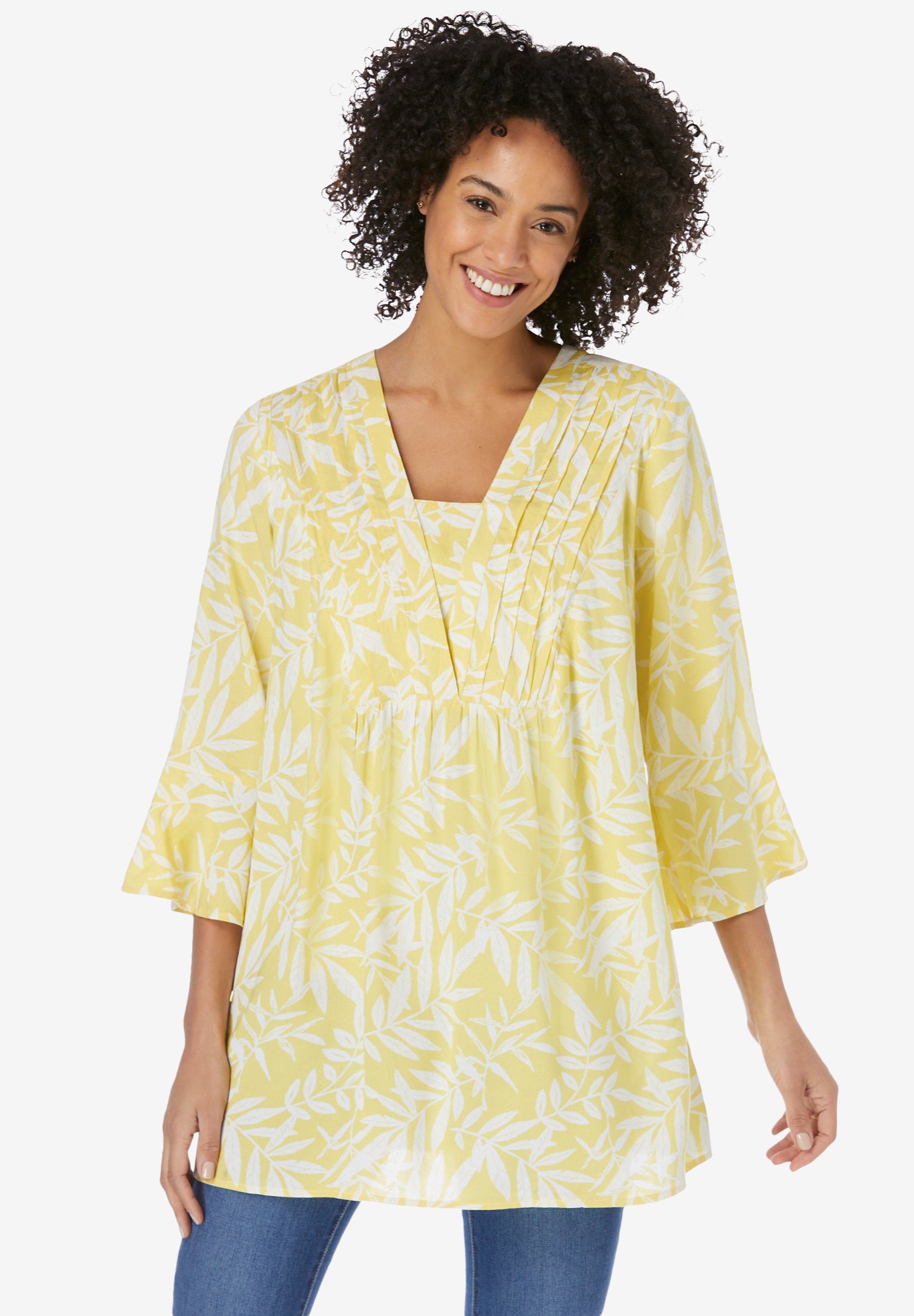 Bell-Sleeve V-Neck Tunic image number 0