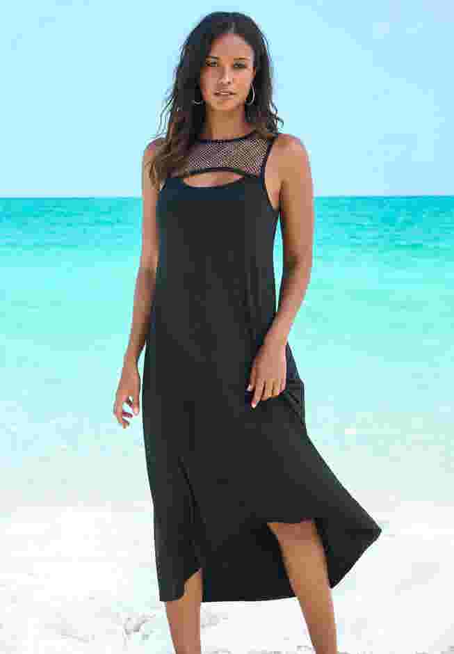 Embellished High-Neck Swim Cover-Up image number 0