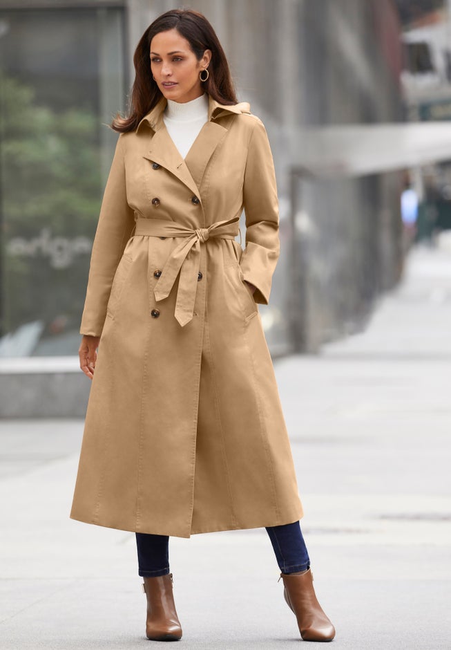 Double Breasted Long Trench Raincoat image number 5