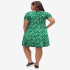Stretch Jersey Knit A-Line Scoop Neck Short Sleeve Short Dress image number 1
