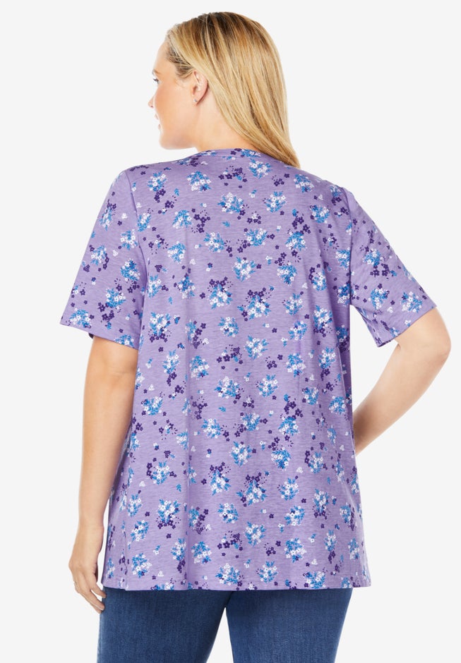 7-Day Layer-Look Elbow-Sleeve Tee image number 1