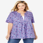 7-Day Layer-Look Elbow-Sleeve Tee image number null