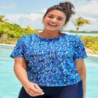 Chlorine Resistant Twist Back Swim Tee image number null