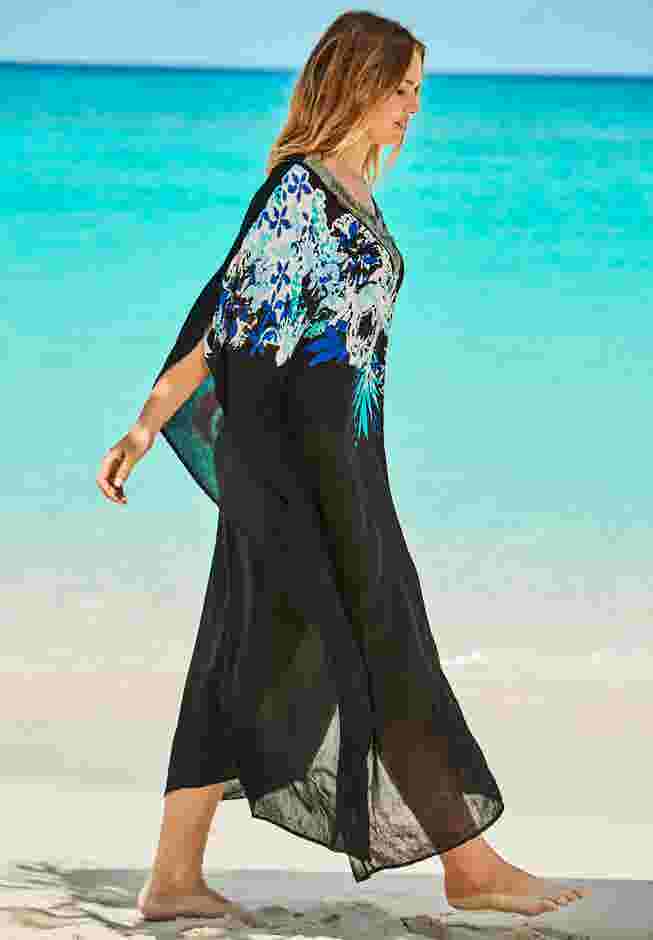 Long Embellished Cover Up  image number 2