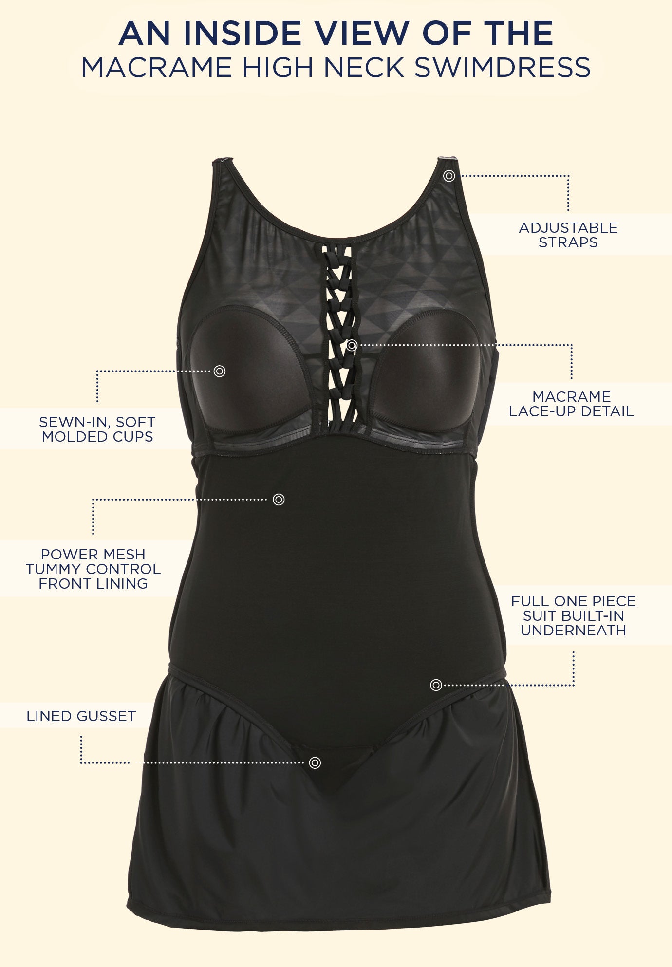 Macrame High Neck Swimdress image number 5