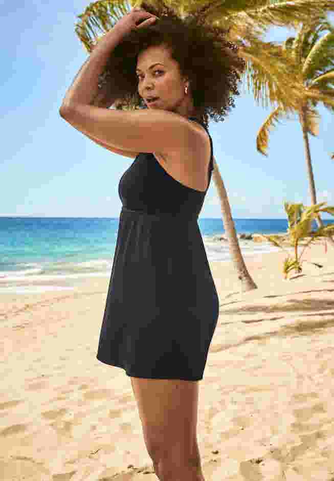 Beaded Macrame Swim Dress image number 1