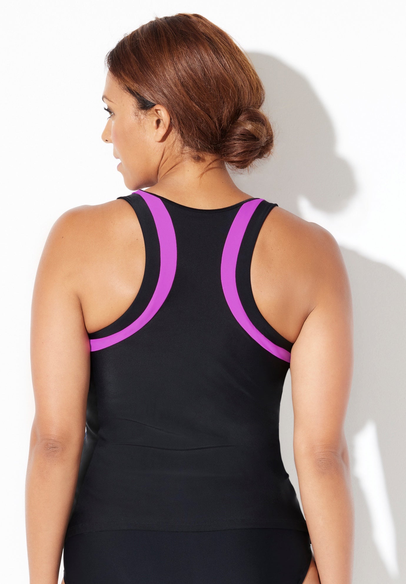 Chlorine Resistant High Neck Racerback Tankini Top image number 1