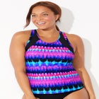 Chlorine Resistant High Neck Racerback Tankini Top image number null