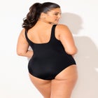 Chlorine Resistant Square Neck Tummy Control One Piece Swimsuit image number null