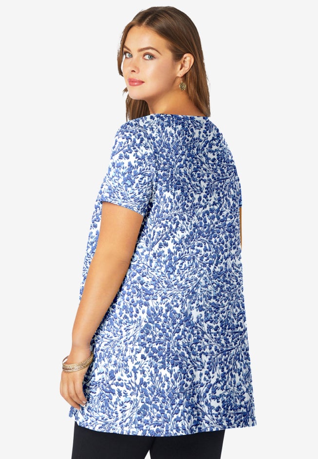 Plus Size Cotton Ultimate Scoopneck Swing Tunic image number 1