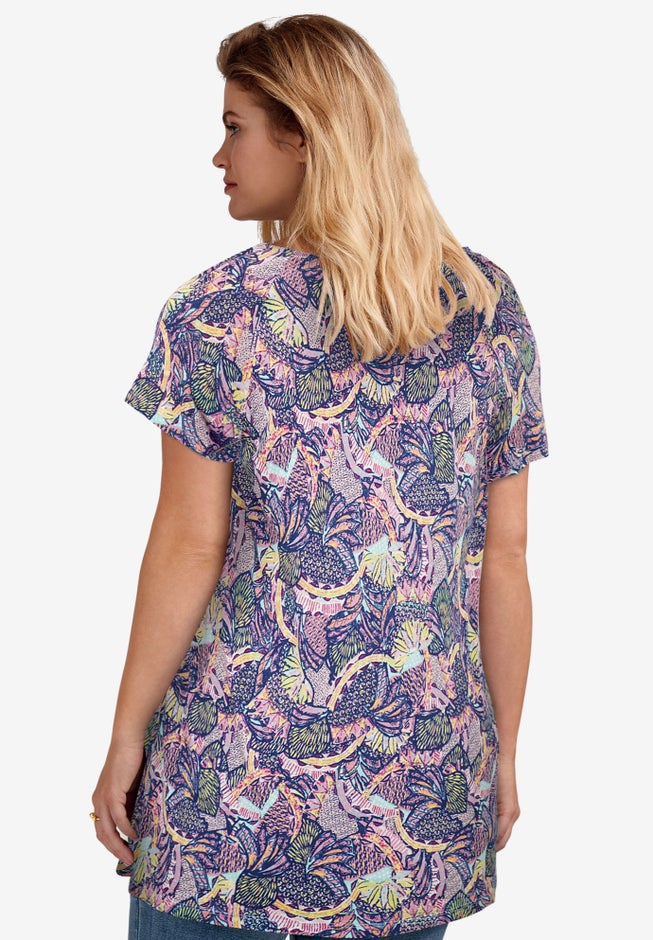 Shirred Scoop Neck Tunic image number 1