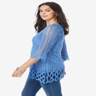 Plus Size Crochet Sweater with Starburst Pattern image number null