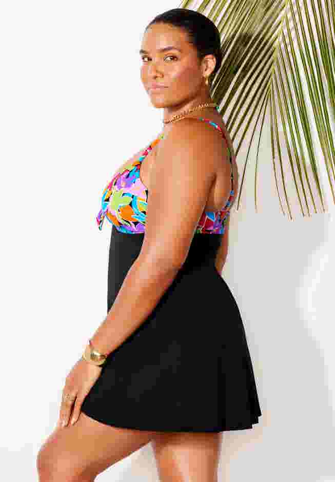 Tie Front Underwire Swimdress image number 2