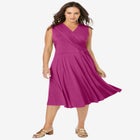 Stretch Knit Drape-Over Dress image number null