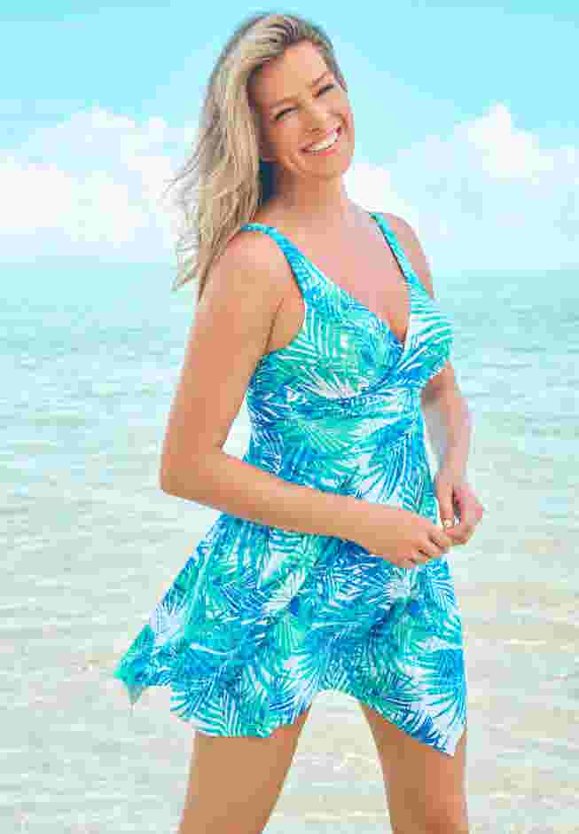 Handkerchief-Hem Two-Piece Swim Dress image number 0