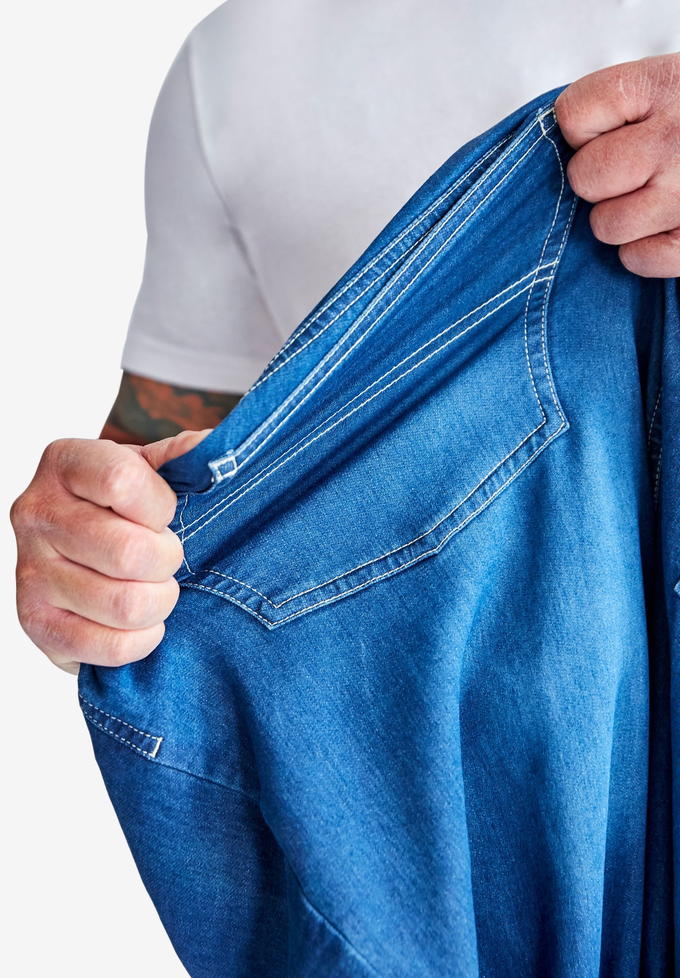 5-Pocket Relaxed Fit Denim Look Sweatpants image number 3