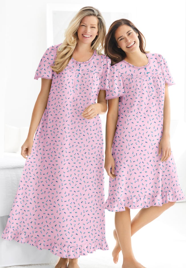 Long Floral Print Cotton Gown image number 3