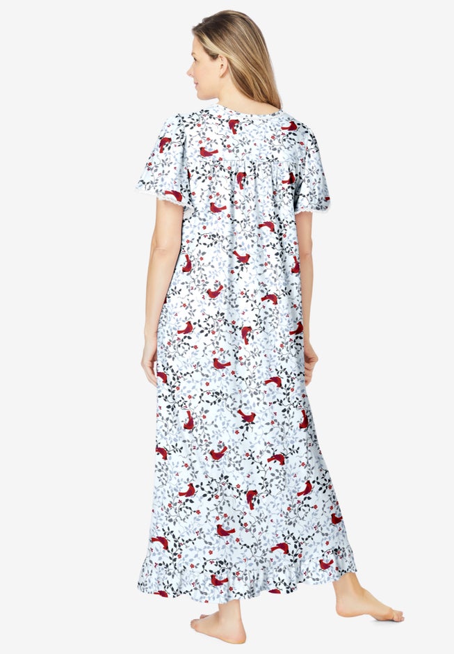 Long Floral Print Cotton Gown image number 1