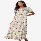 Long Floral Print Cotton Gown image number 0