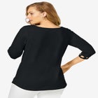 Stretch Cotton Lattice Boatneck Tunic image number null