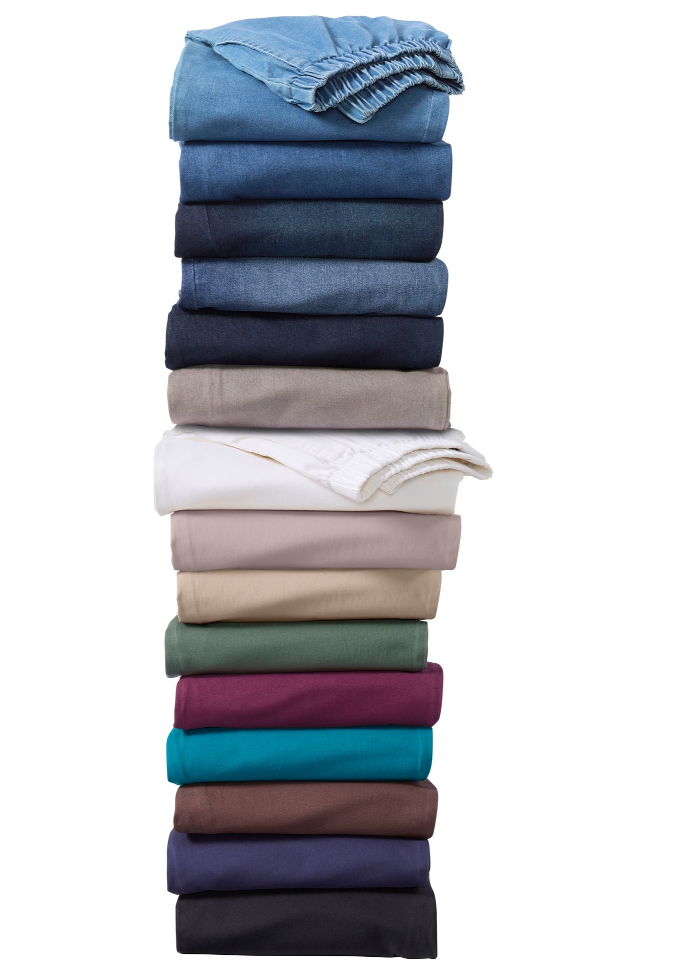 Pull-On Elastic-Waist Stretch Fineline Denim Jeans image number 3