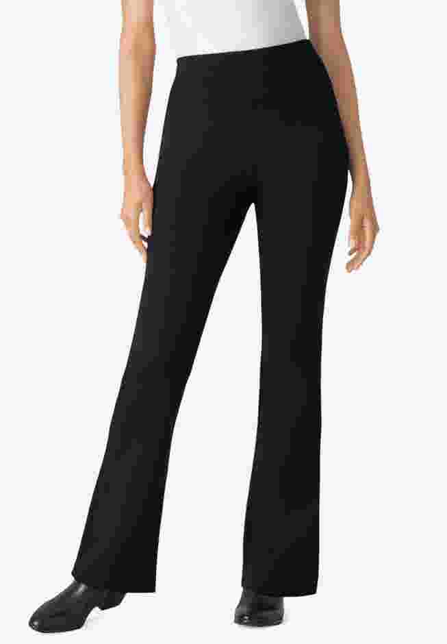 Women’s Plus-Size Stretch Ponte Knit Pull-On Bootcut Pants image number 3