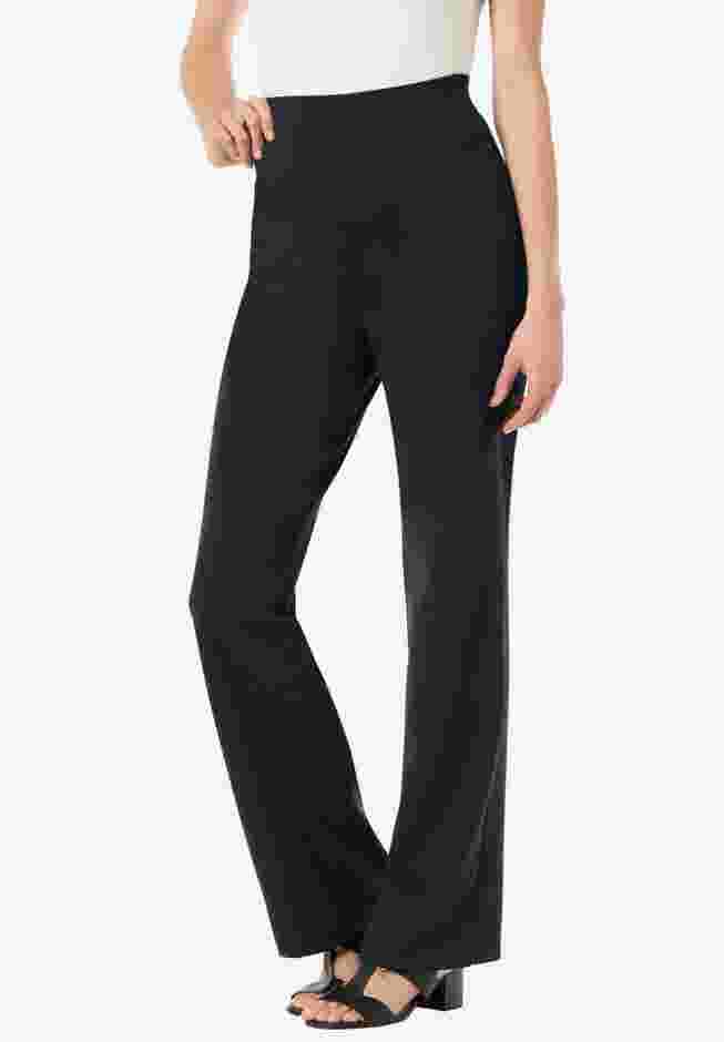 Women’s Plus-Size Stretch Ponte Knit Pull-On Bootcut Pants image number 0