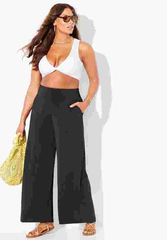 Pack & Go Wrinkle-Resistant Cover Up Wide Leg Pant image number 4