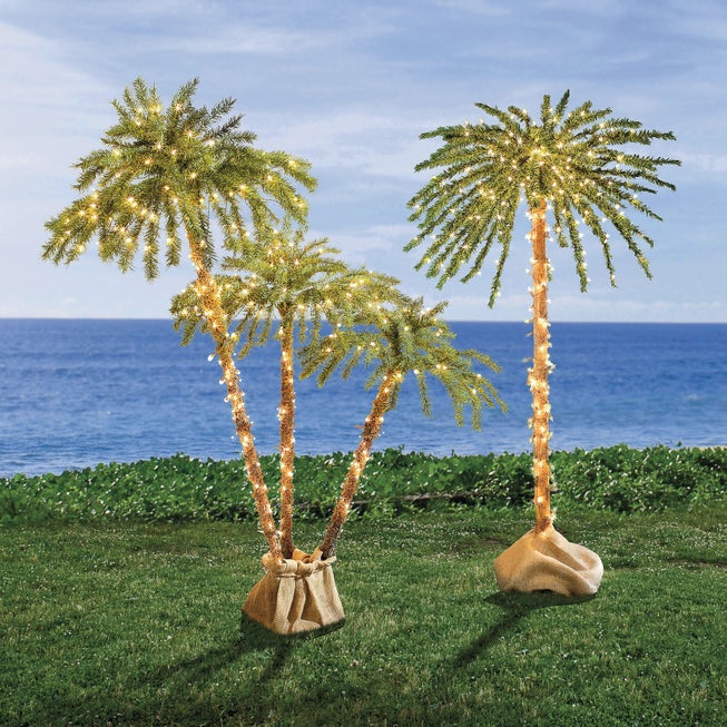 Pre-Lit 3-Branch Palm Tree image number null