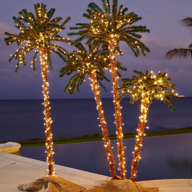 Pre-Lit 3-Branch Palm Tree image number null