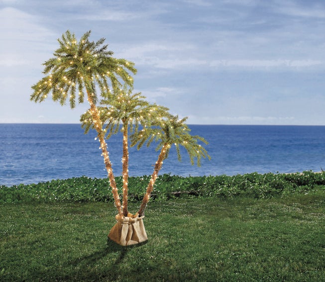 Pre-Lit 3-Branch Palm Tree image number null