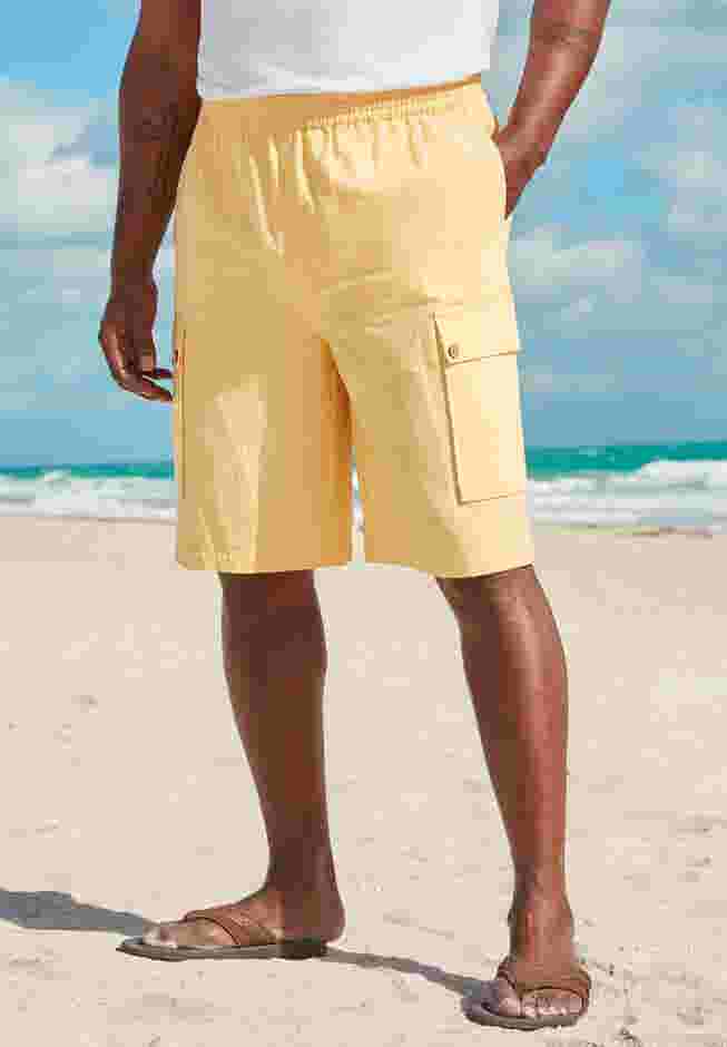 Full Elastic Waist Gauze Cargo Shorts image number 0