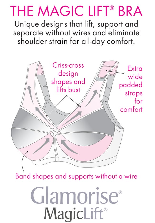 Glamorise® Magic Lift® Front-Close Posture Wireless Bra 1265 image number 4
