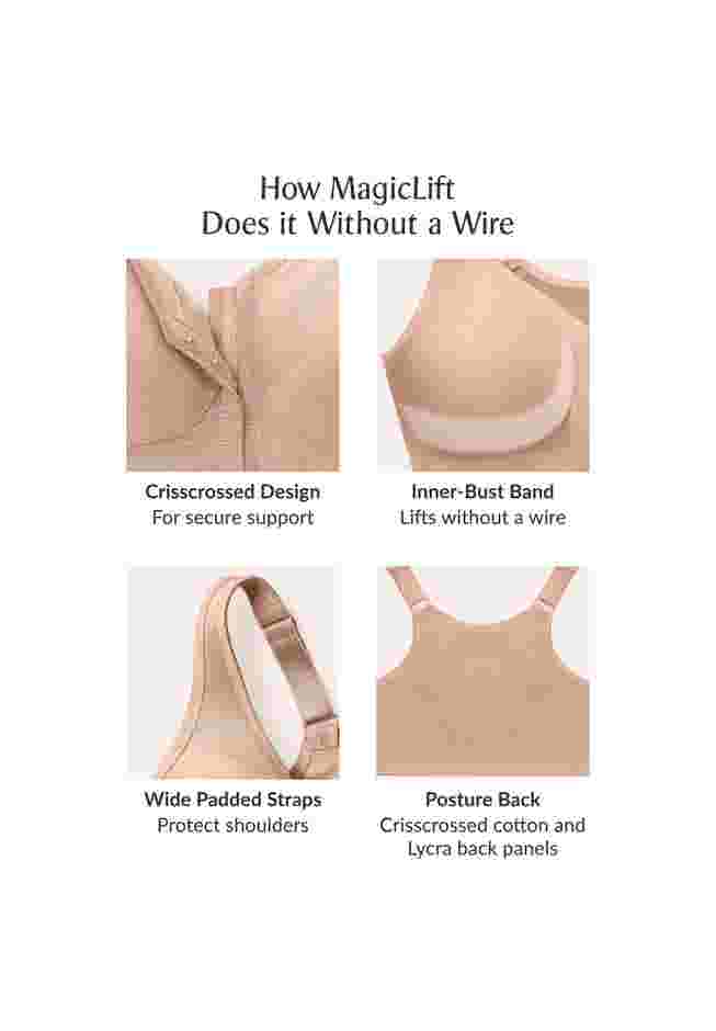 Glamorise® Magic Lift® Front-Close Posture Wireless Bra 1265 image number 5