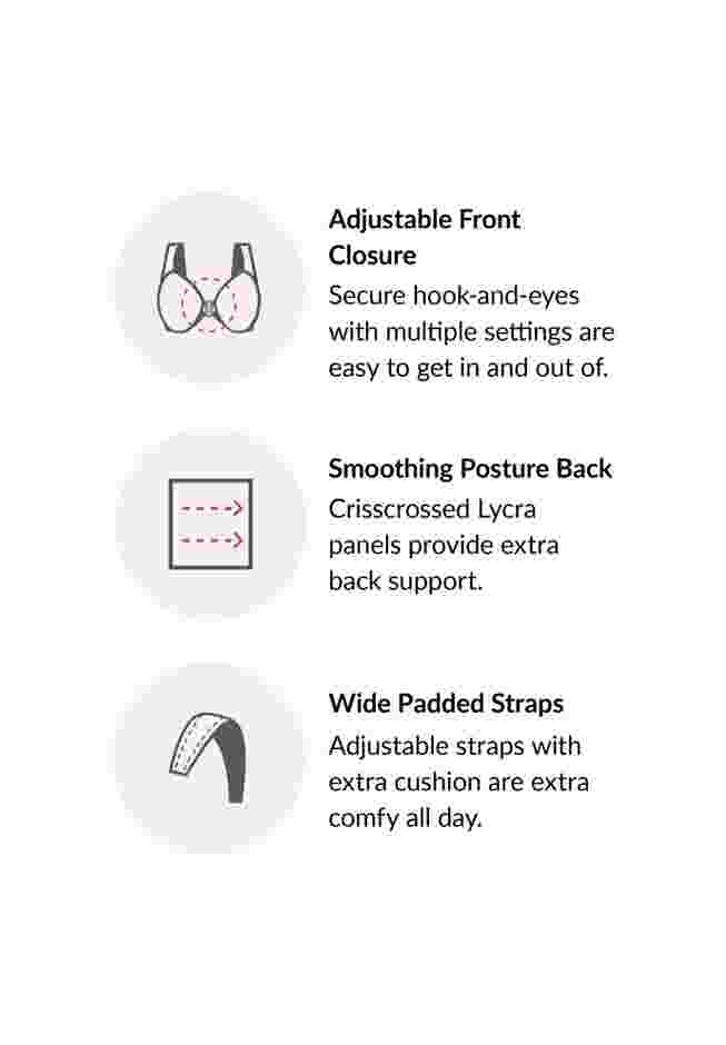 Glamorise® Magic Lift® Front-Close Posture Wireless Bra 1265 image number 6