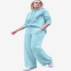 Wide Leg Fleece Sweatpant With Drawstring Waist image number null