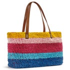 Color Block Straw Tote image number null