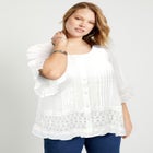 Lace-Trimmed Boho Blouse image number null