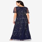 Plus Size Beaded Capelet Maxi Gown – Glam Evening Dress image number null