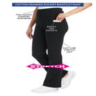 Stretch-Cotton Knit Pull-On Bootcut Pocket Leggings image number null