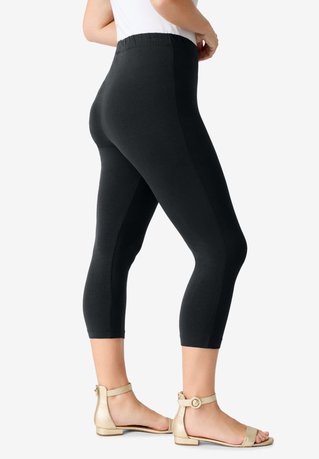 Plus Size Essential Stretch Capri Legging image number 2