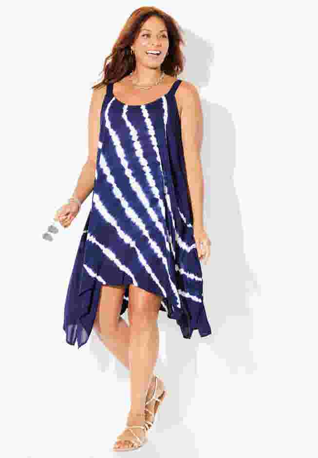 Tie-Dye Flare Cover Up Dress image number 3