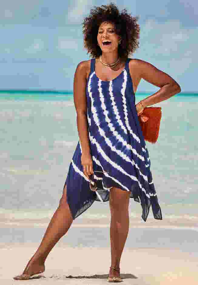 Tie-Dye Flare Cover Up Dress image number 0