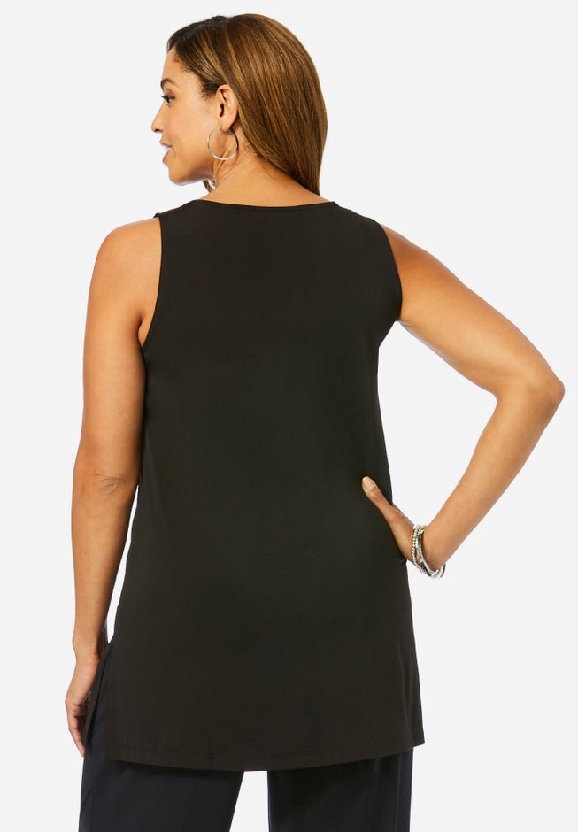 Stretch Knit Tunic Tank image number 2