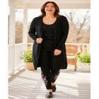 Stretch-Cotton Knit Pull-On Embroidered Leggings image number null