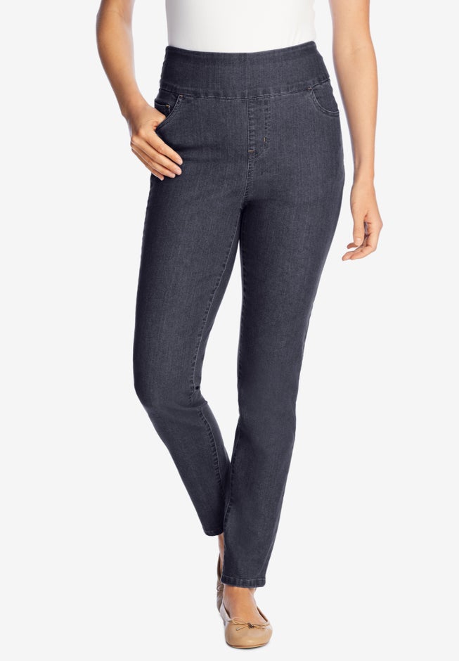 Flex-Fit Slim-Leg Pull-On Gap-Free Stretch-Denim Jeans image number 0