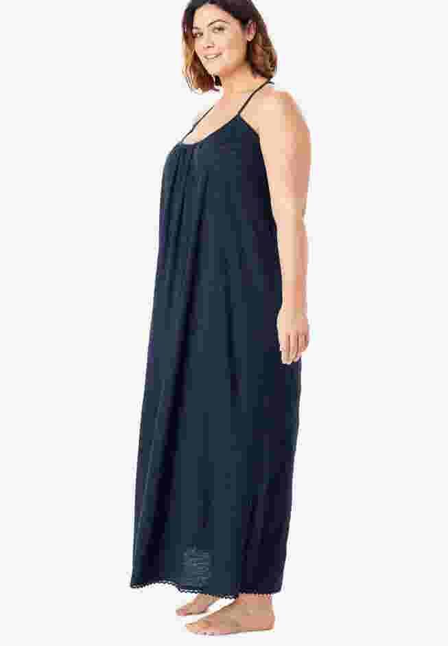 Breezy Eyelet Knit Long Nightgown image number 3