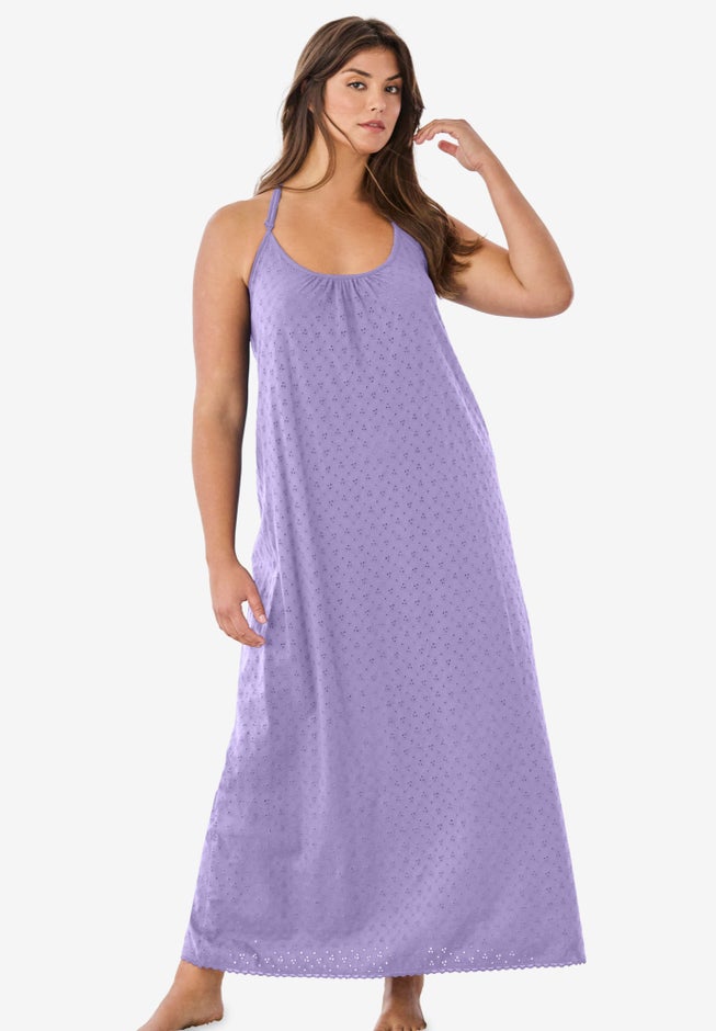 Breezy Eyelet Knit Long Nightgown image number 0