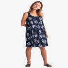 Stretch Jersey Knit A-Line Crossover Back Tank Short Dress image number 1