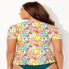 Short Sleeve Faux Wrap Tankini Top image number 1